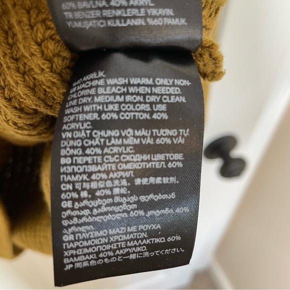 H&M Moss Green Chunky Knit Cotton Blend Pullover Sweater in Size Extra Small - Picture 4 of 4